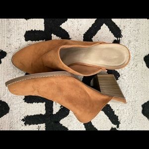 Tan Suede Slip-on Mules